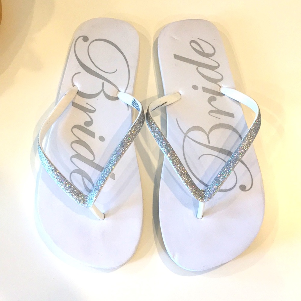 Sparkly strap Bride Flip Flops